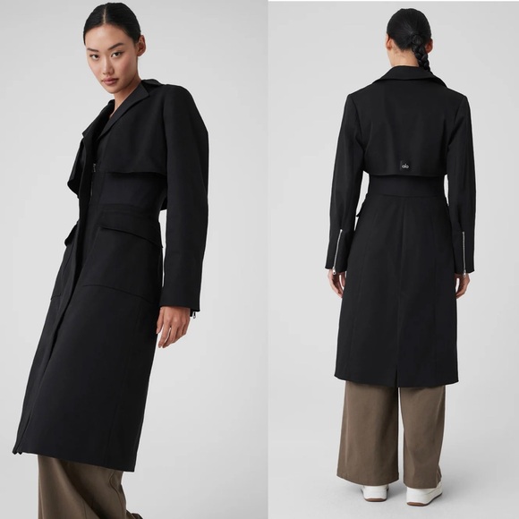 ALO Yoga Jackets & Blazers - Alo Yoga Formation Black Trench Coat Size Small.